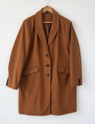 Womens brown longline coat - brown,