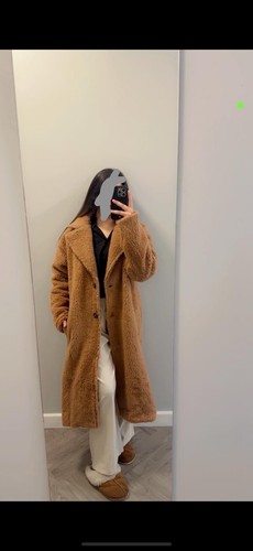 Oversized long camel teddy - oversized,