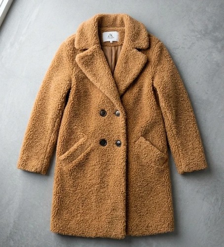 Zara brown teddy borg coat - brown,