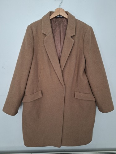 Camel tan wool blend coat - m&s,