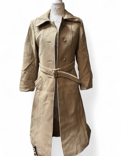 Camel hair belted trench - camel,