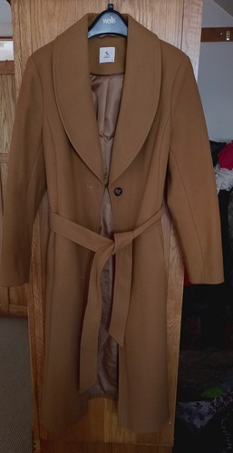 Ladies long belted coat - long, size