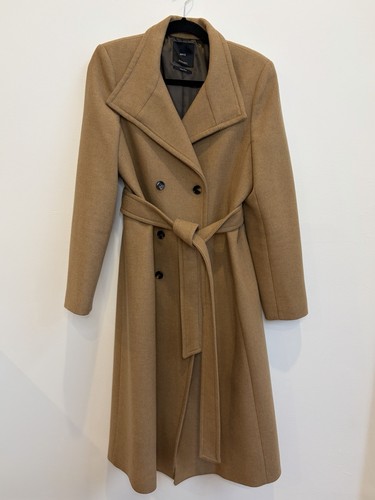 Mango wool camel - belted, trench