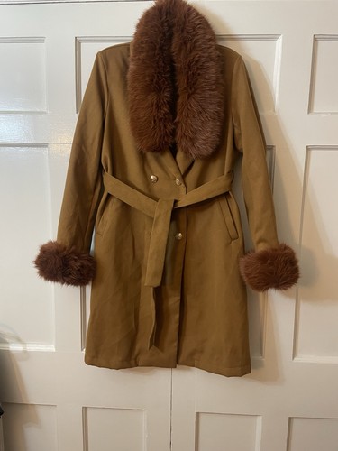 Shein womens camel brown coat - shein,