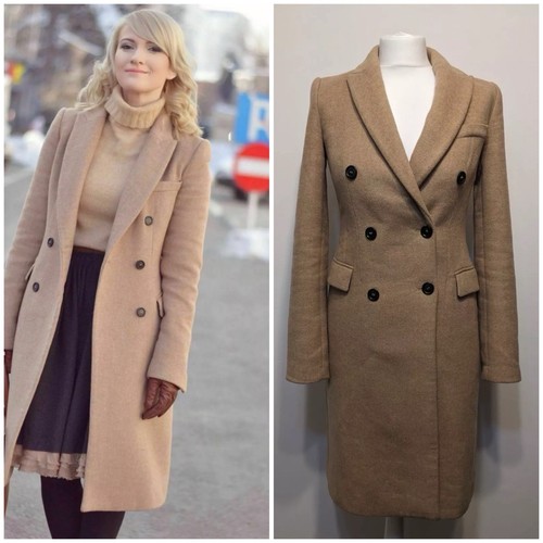 Zara camel wool blend overcoat - camel,